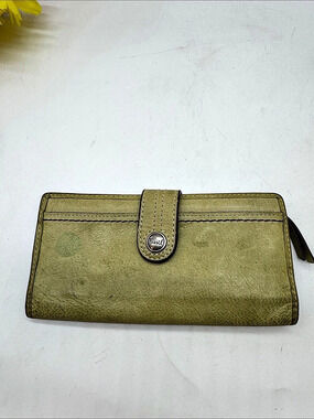 Fossil Leather Wallet in Green & Purple